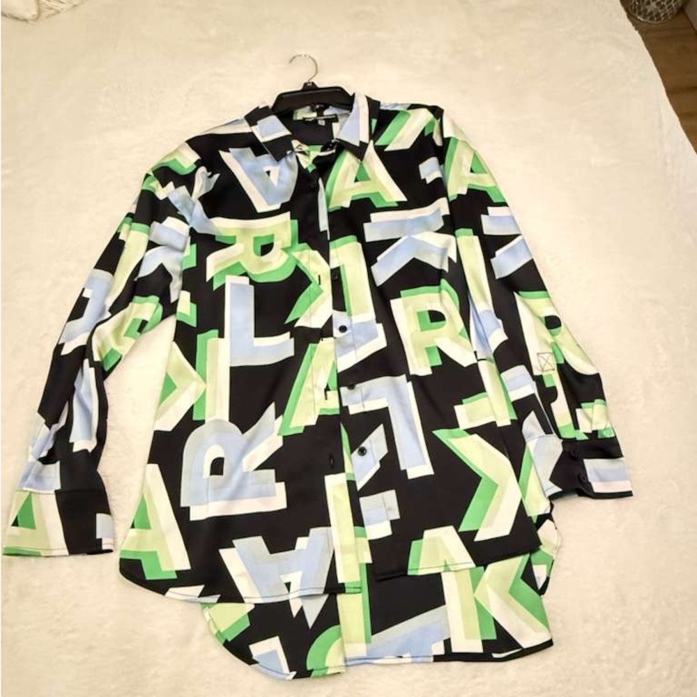 Karl Lagerfeld Multicolor Graphic Button Down Shirt